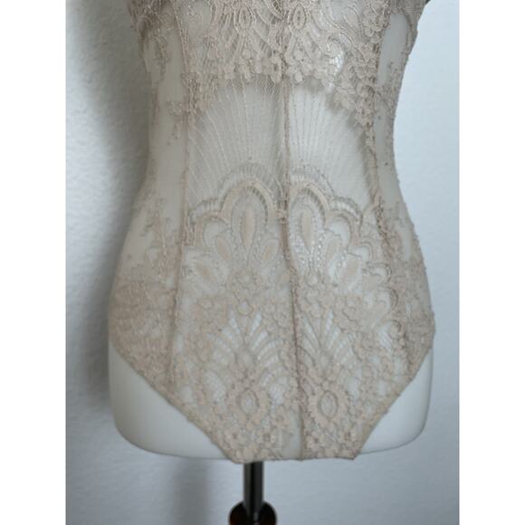 Chrissy Teigen Revolve Lingerie Bodysuit Teddy Sheer Mesh - Picture 5 of 14